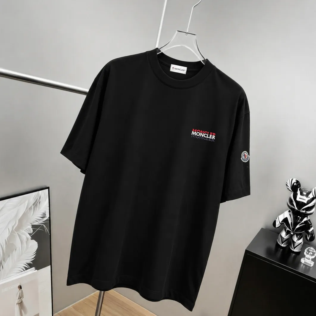 moncle～ logo 《 》7a tee ， Same Style ， : Black White Coffee Brown Size：S（90-130 ） M（125-150 ） L（135-165 ） XL（160-190 ） XXL（185-220 ）